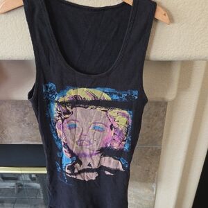 Black Graphic Tank Top